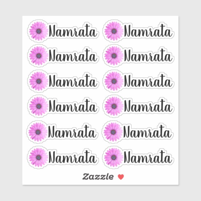 Ensemble de 12 Stickers Étiquette de nom de margue (Feuille)
