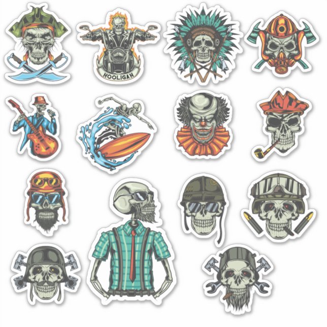 Ensemble De 14 Stickers Scrapbook Élégants D'Horre (Devant)