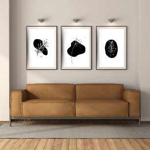 Ensemble De 3 Affiches Géométriques Abstraites