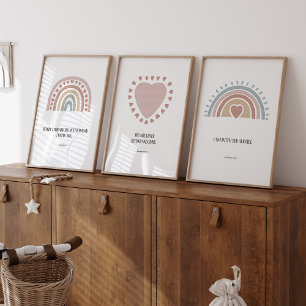 Ensemble de 3 enfants boho bible verse arc-en-ciel