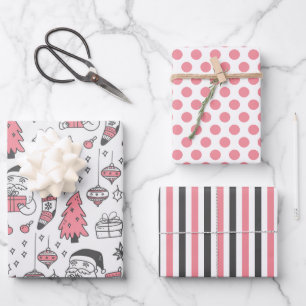 Ensemble de 3 feuilles de papier d'emballage avec 