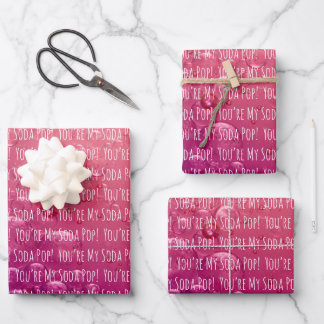 Ensemble de 3 feuilles de papier d'emballage Soda