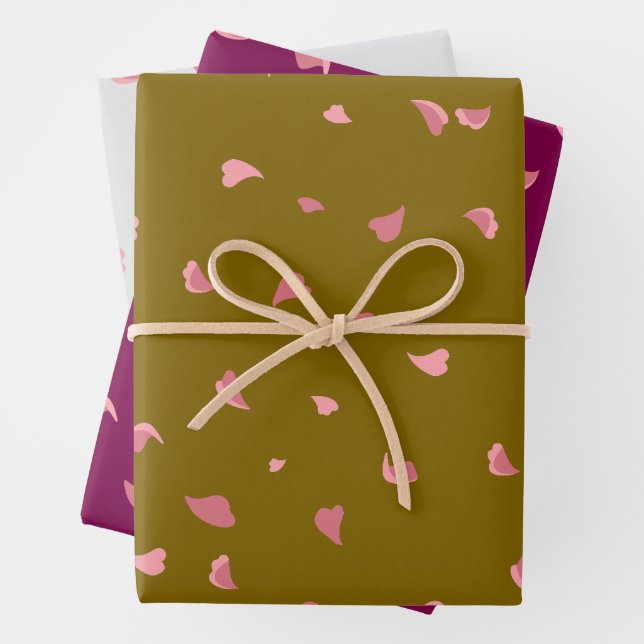 Ensemble de 3 feuilles d'enveloppes romantiques (En situation)