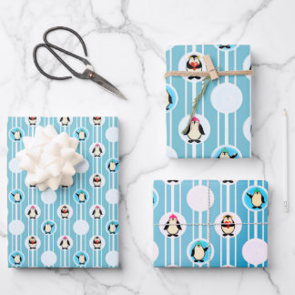 Ensemble de 3 feuilles plates de papier cadeau