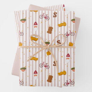 Ensemble de 3 feuilles plates de papier cadeau