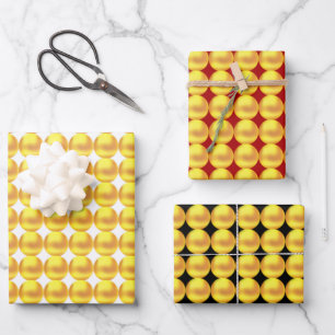 Ensemble de 3 feuilles plates de papier d'emballag