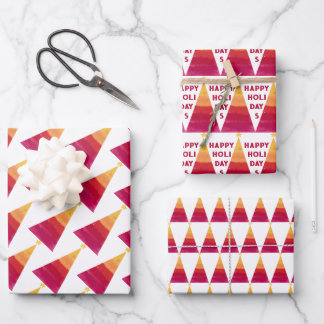 Ensemble de 3 feuilles plates de papier d'emballag