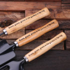 Ensemble de 3 ustensiles de jardin en bois naturel