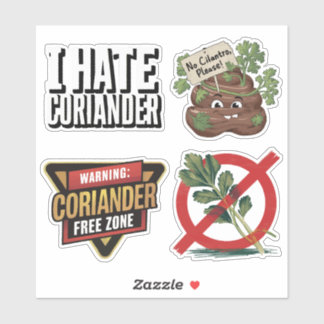 Ensemble de 4 autocollants de coriandre haineux