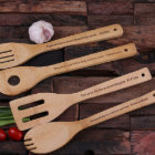 Ensemble de 4 ustensiles de cuisine en bois de bam