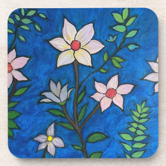 Ensemble de 6 dessous de verre fleurs colorés