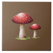 Ensemble de carreaux de champignon rouge