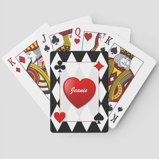 Ensemble de cartes à jouer élégant noir, blanc et  (dos)