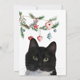 Ensemble de cartes de vœux de vacances 5x7 Chat Tu