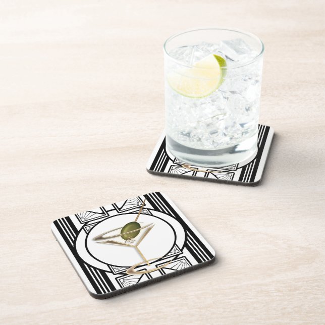 Ensemble de Dessous de verre Art Déco Cocktail (6) (Côté Droit)