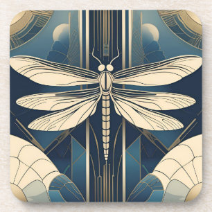 Ensemble de dessous de verre Art Déco Libellule