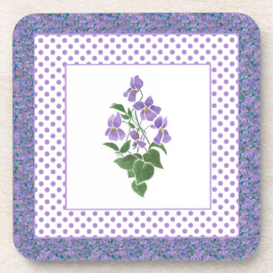 Ensemble de Dessous de verre Carrés, violets et Po