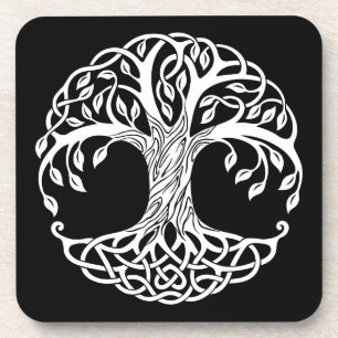 ensemble de dessous de verre d'arbre céleste