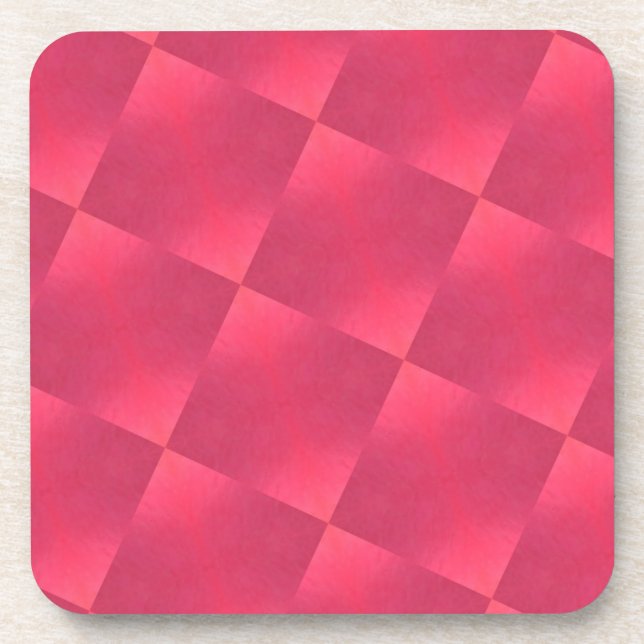 Ensemble de dessous de verre de carrés rouges (Devant)