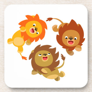 Ensemble de Dessous de verre de cartons lions mign