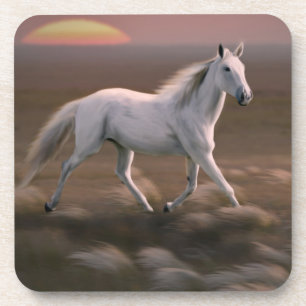 Ensemble de dessous de verre de cheval de coucher