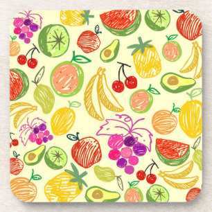 Ensemble de dessous de verre de fruits mixtes