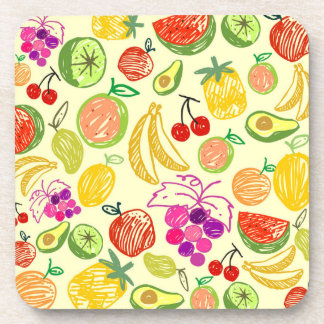 Ensemble de dessous de verre de fruits mixtes
