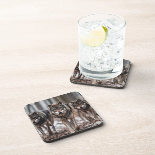 Ensemble de Dessous de verre de loups de Yellowsto (Côté Droit)