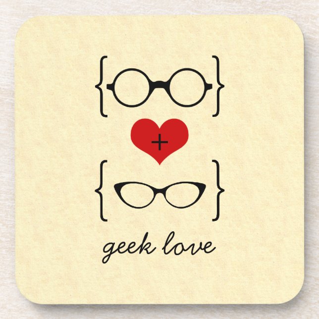 Ensemble de Dessous de verre de lunettes Geeky (Devant)