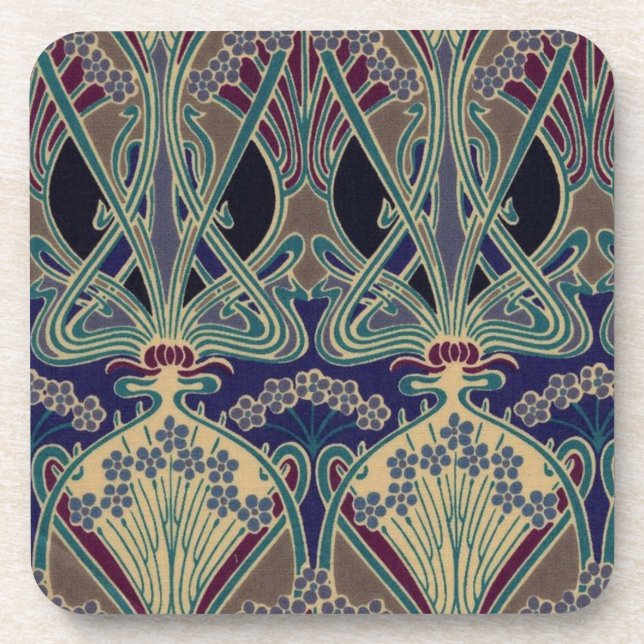 Ensemble de dessous de verre de Nouveau d'art (Devant)