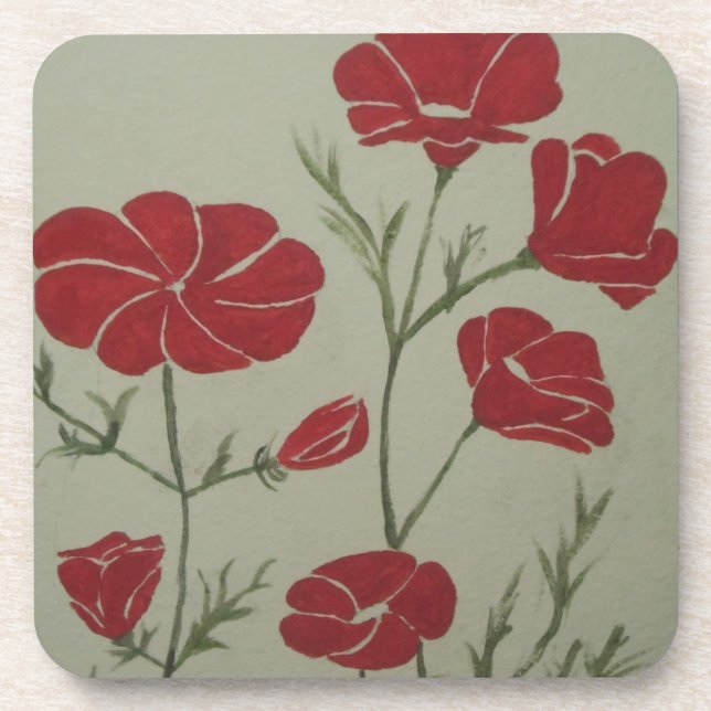 Ensemble de dessous de verre de Pansie de 6 (Devant)
