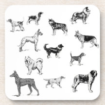 Ensemble de Dessous de verre de races de chiens