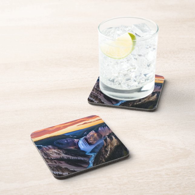 Ensemble de Dessous de verre de Yellowstone Falls (Côté Droit)