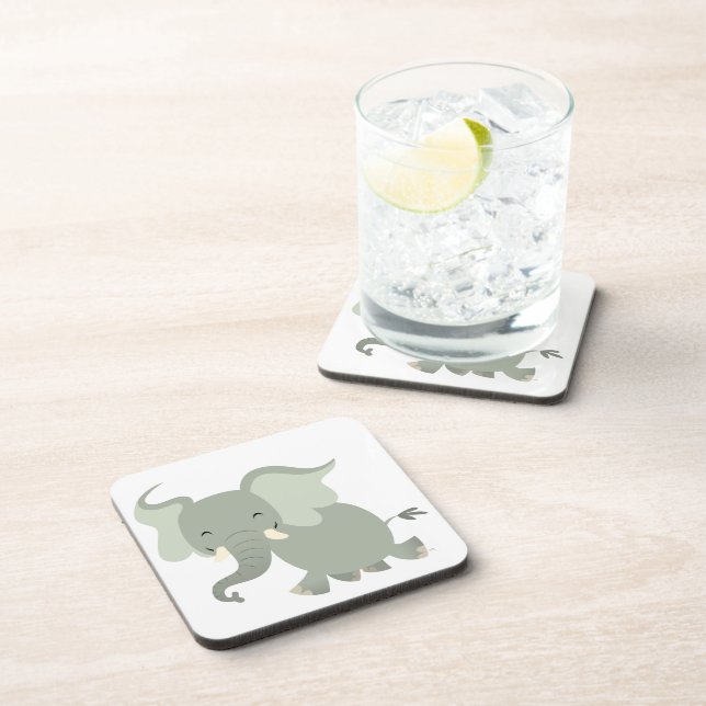 Ensemble de Dessous de verre Eléphants Cartoon Joy (Côté Droit)