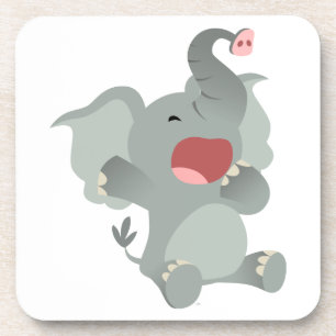Ensemble de Dessous de verre Eléphants Cartoon Sle