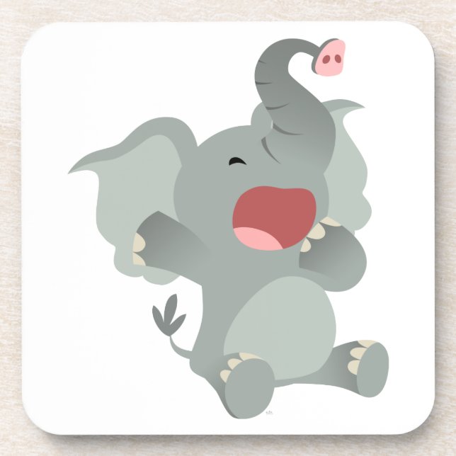 Ensemble de Dessous de verre Eléphants Cartoon Sle (Devant)