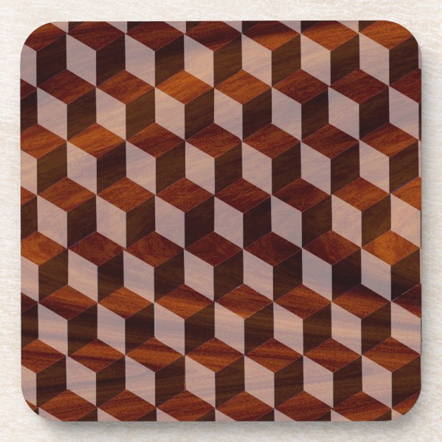 Ensemble de dessous de verre - Faux bois incrusté (Devant)