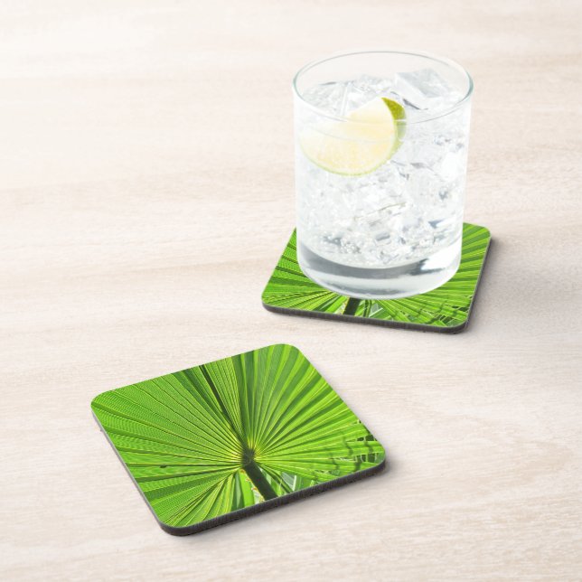 Ensemble de dessous de verre - Feuille de palme ve (Côté Droit)