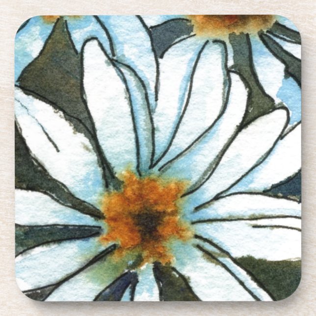 Ensemble de Dessous de verre floraux "Daisy #1" (Devant)
