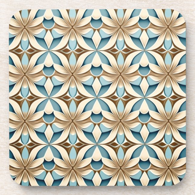 Ensemble de Dessous de verre floraux géométriques (Devant)