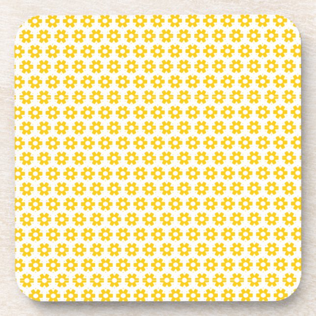 Ensemble de dessous de verre - Florets Jaunes (Devant)