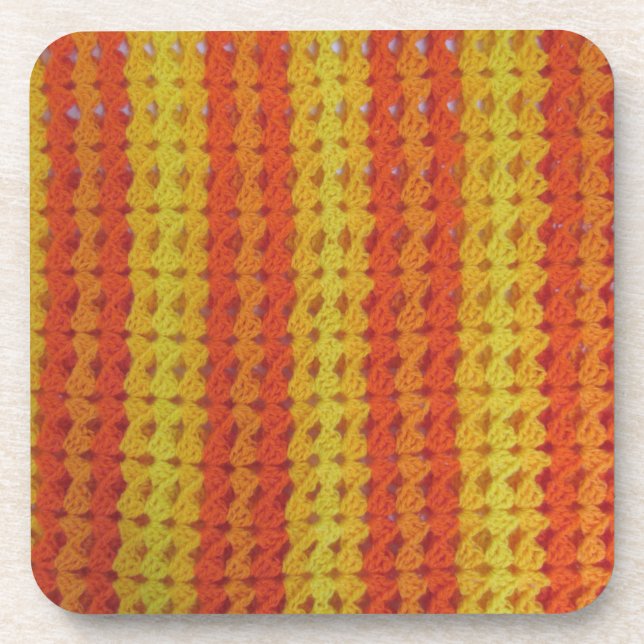 Ensemble de dessous de verre - Orange afghan (Devant)