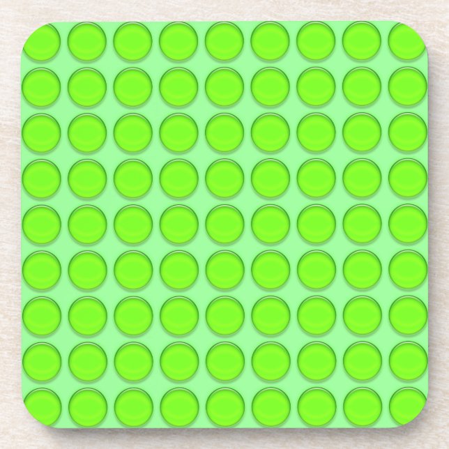 Ensemble de dessous de verre - Points verts (Devant)