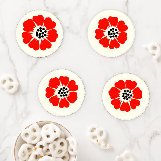 Ensemble de Dessous de verre Red Poppy