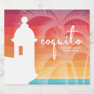 Ensemble de Étiquettes Coquito Palm Tree Food and 