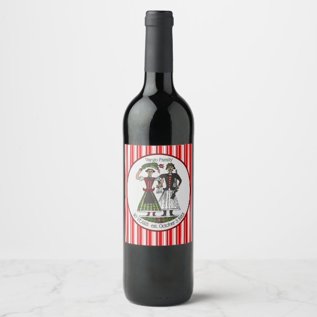 Ensemble de Étiquettes de boissons à rayures magya (Devant)