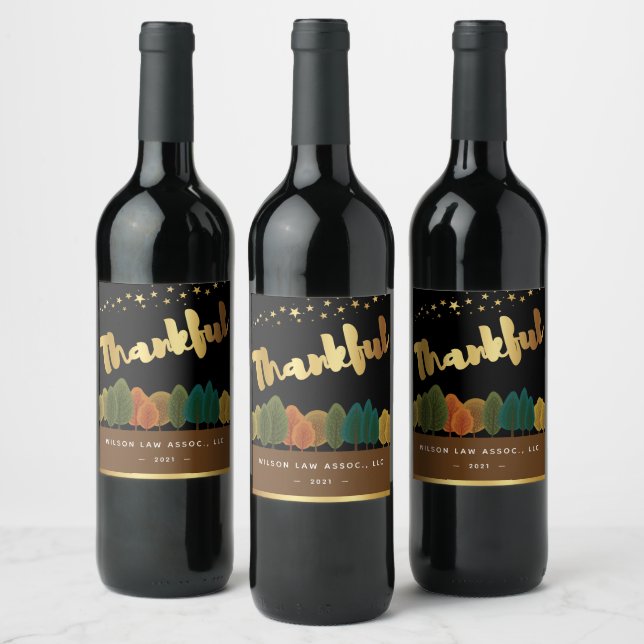 Ensemble de Étiquettes de voeux Thanskgiving (Bouteilles)