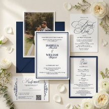 Ensemble de faire-part de mariage Navy Luxe