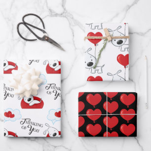 Ensemble de feuilles de papier pour chien et coeur