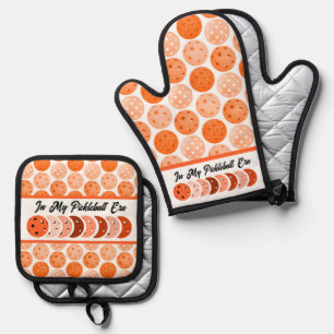 Ensemble De Gant De Cuisine Et De Manique À l'ère de mon Pickleball - Orange Vibes Design